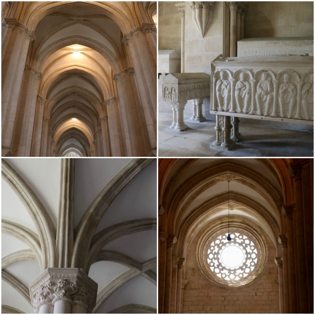 Alcobaca monastery church interiors
