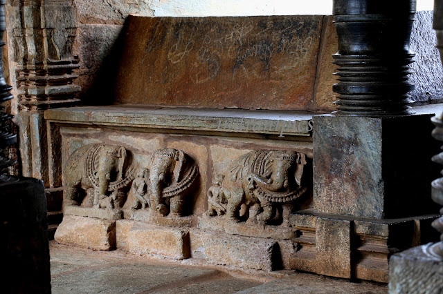 Belavadi Veeranarayana Temple Seating in Natya mandapa