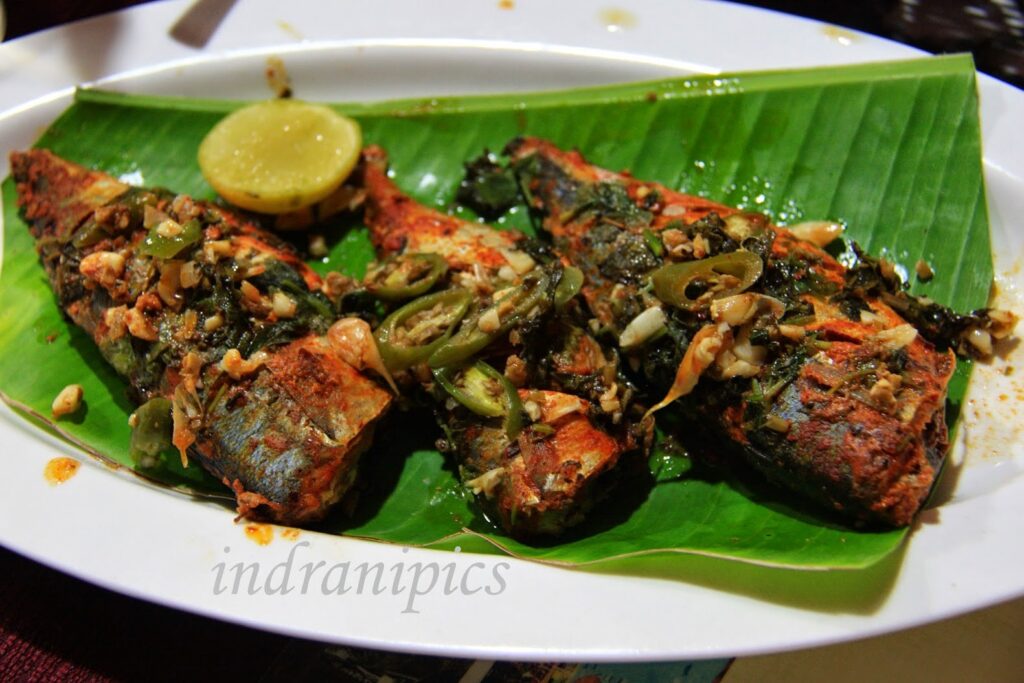 Bhapa machh (steamed fish) with Mediterranean masala (curry)