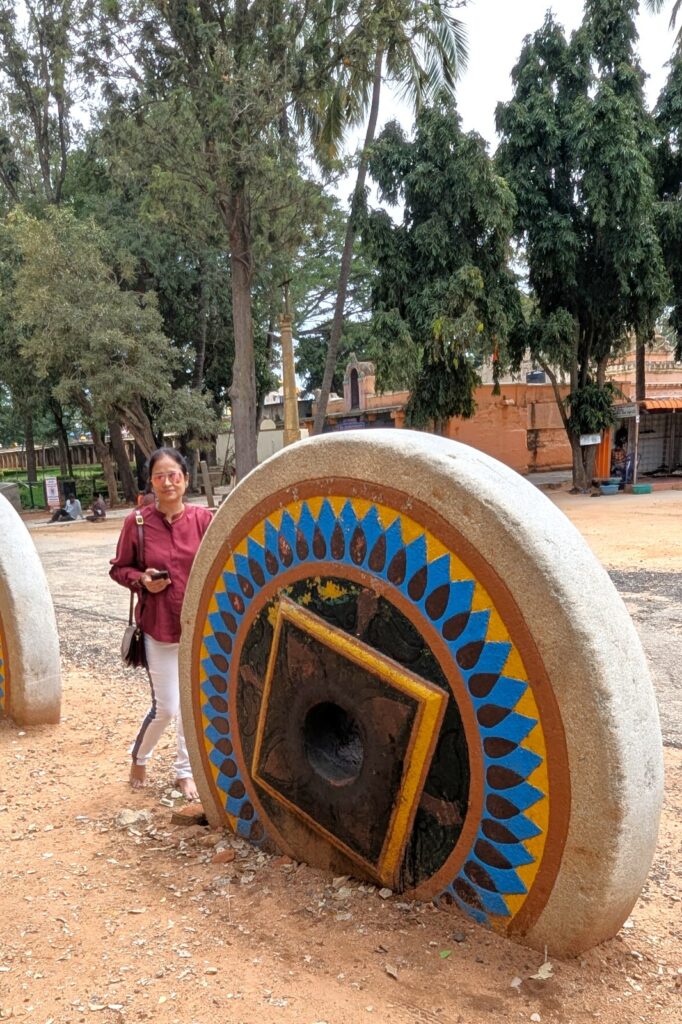 Chariot wheel made of granite