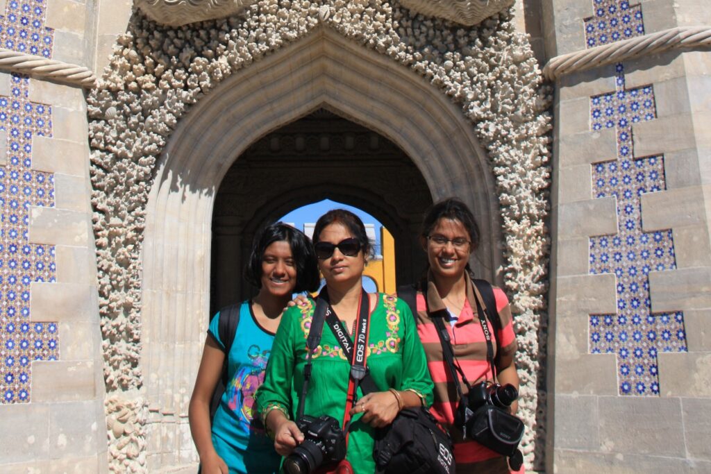 Colorful Tourists at Sintra Pena Palace