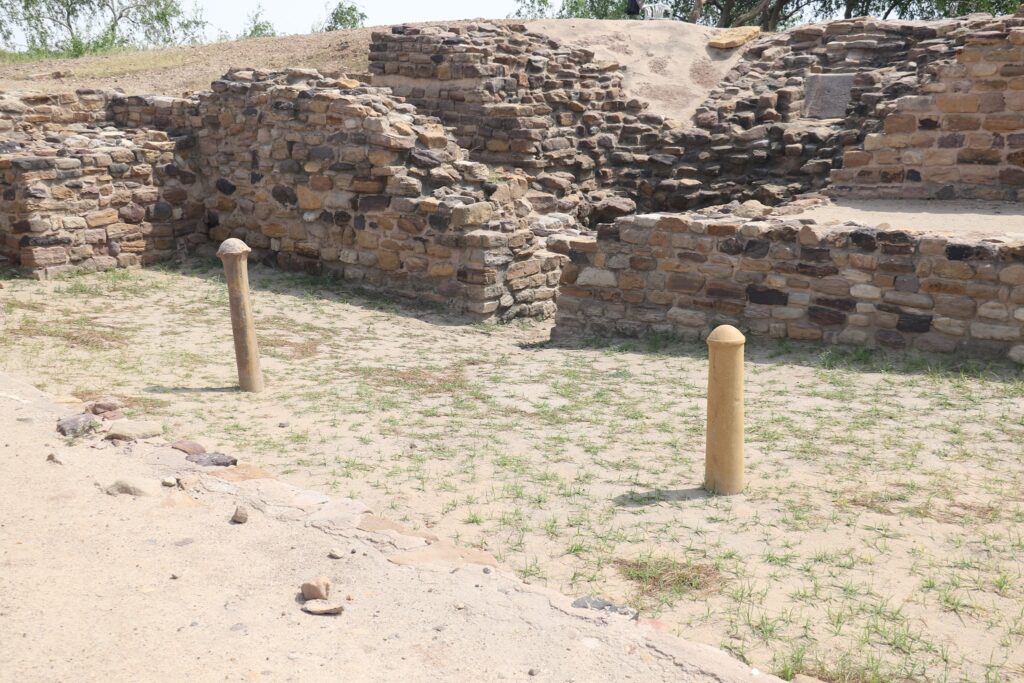 Smooth pillars found in Ceremonial ground Dholavira Harappan Site in Gujarat
