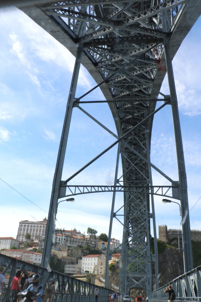 Drive through Dom Louis I Bridge Porto