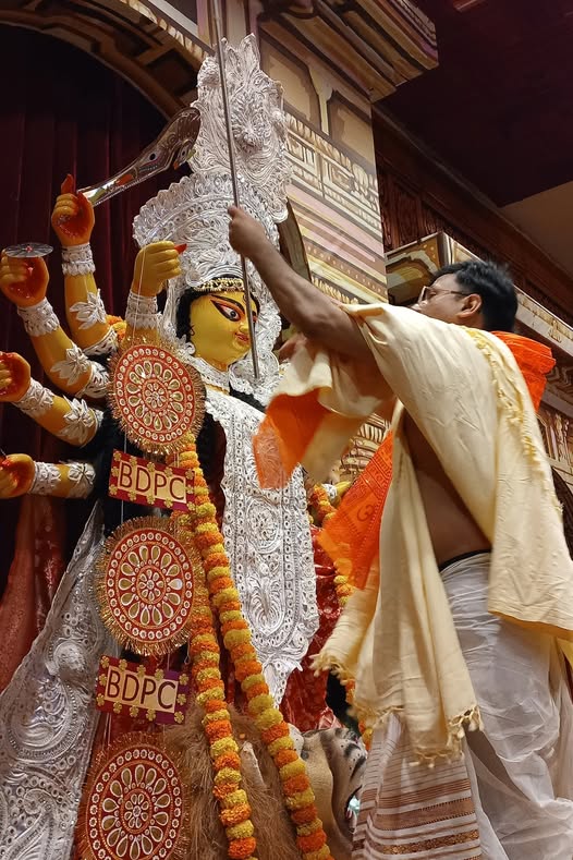 Final touches Durga Puja