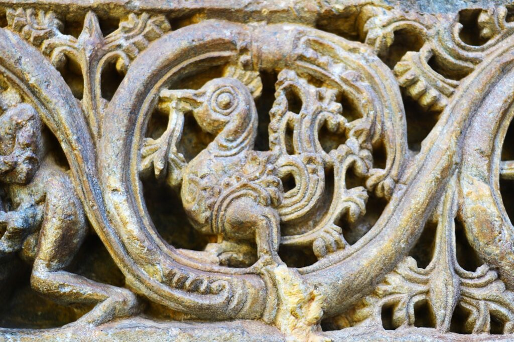 Fine Carving of Bird in Amruthapura temple