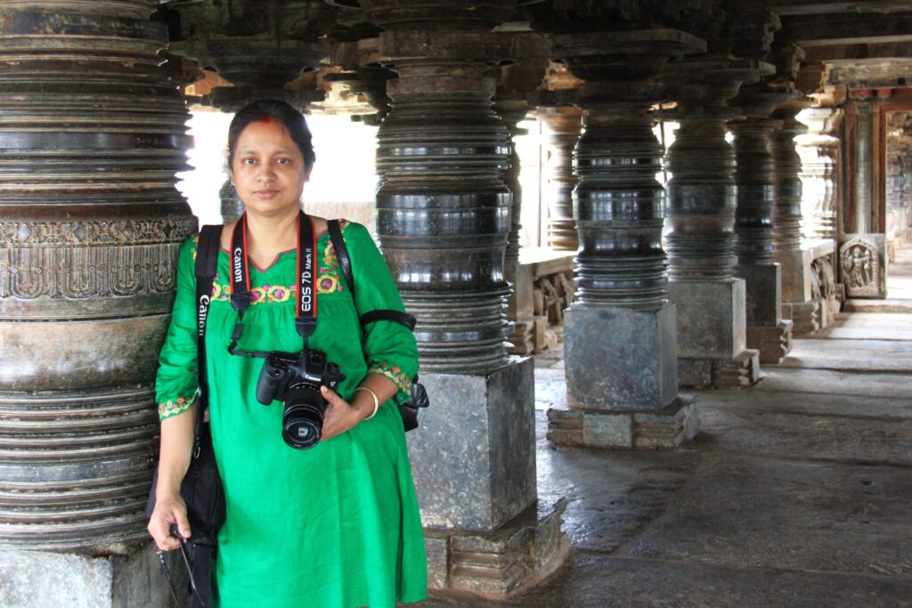 Forest of Lathe Turned polished soapstone pillars Belavadi Temple