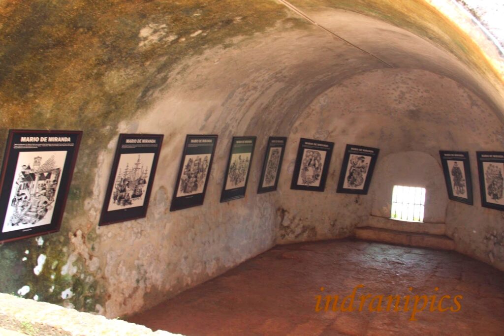 Gun loop with a display Of Goan cartoonist Mario’s work