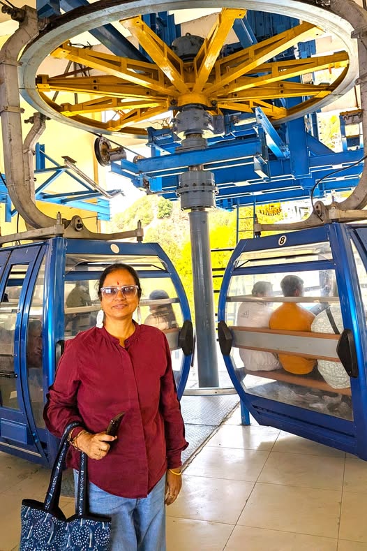 Happy me after Ropeway ride to Surkanda Devi Temple atop the Surkanda Hill (part of the Shivalik range)