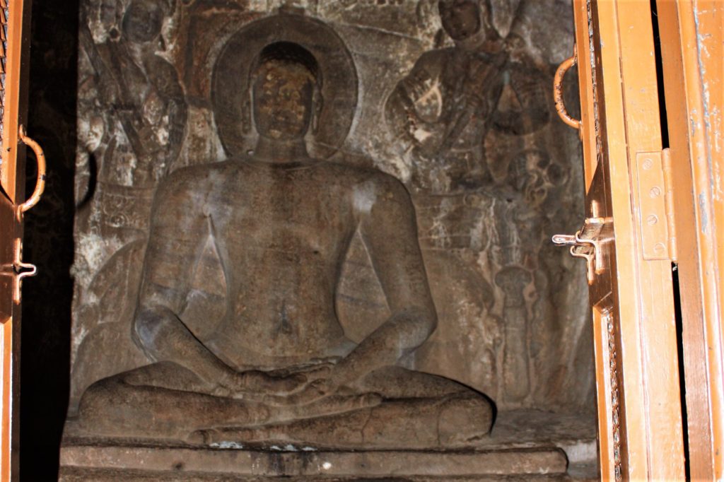 Idol inside shrine of Jain temple Badami