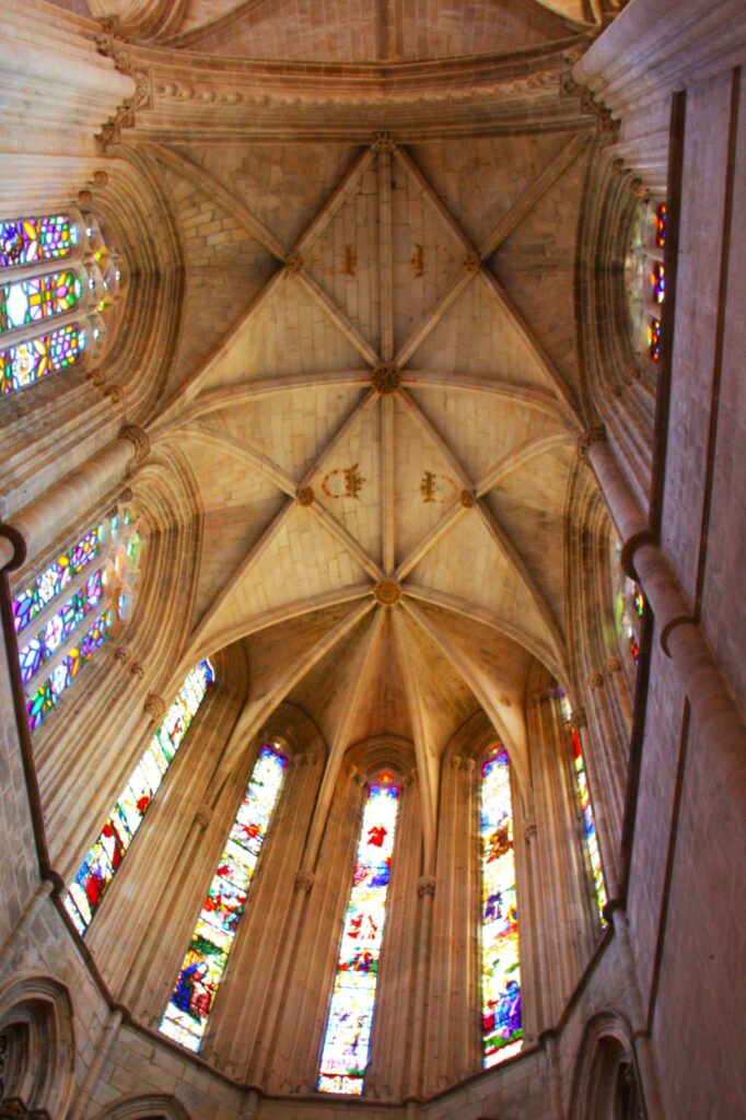 Impressive vaulted ceiling in Batalha Monastery