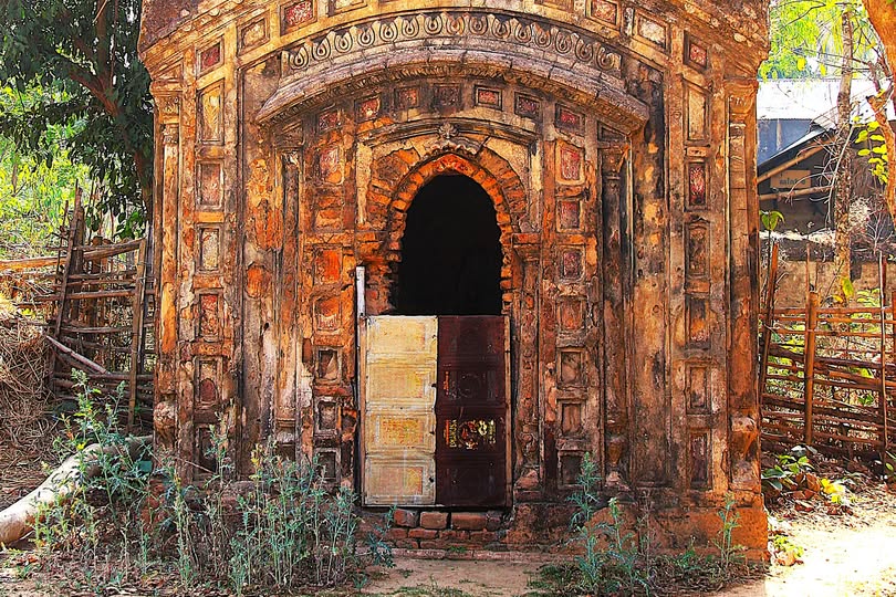 Just half a door for this terracotta temple