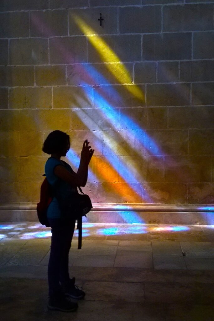 Light filtering through Stained Glass windows