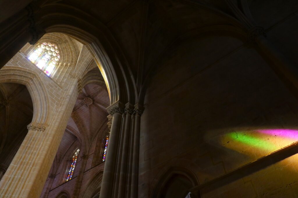 Light streaming through the upper windows in Batalha Monastery