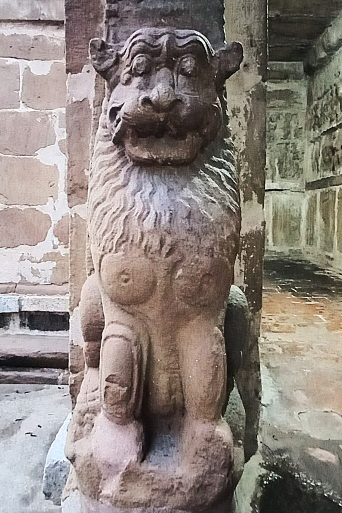 Lion carved on pillars