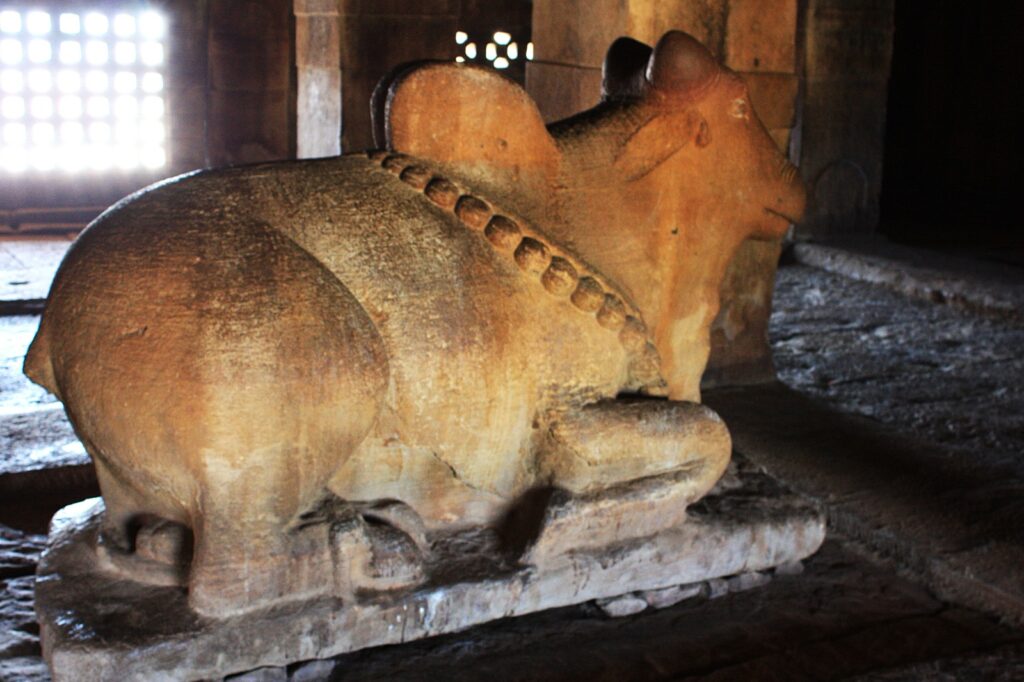 Nandi Shrine inside Lad Khan Temple