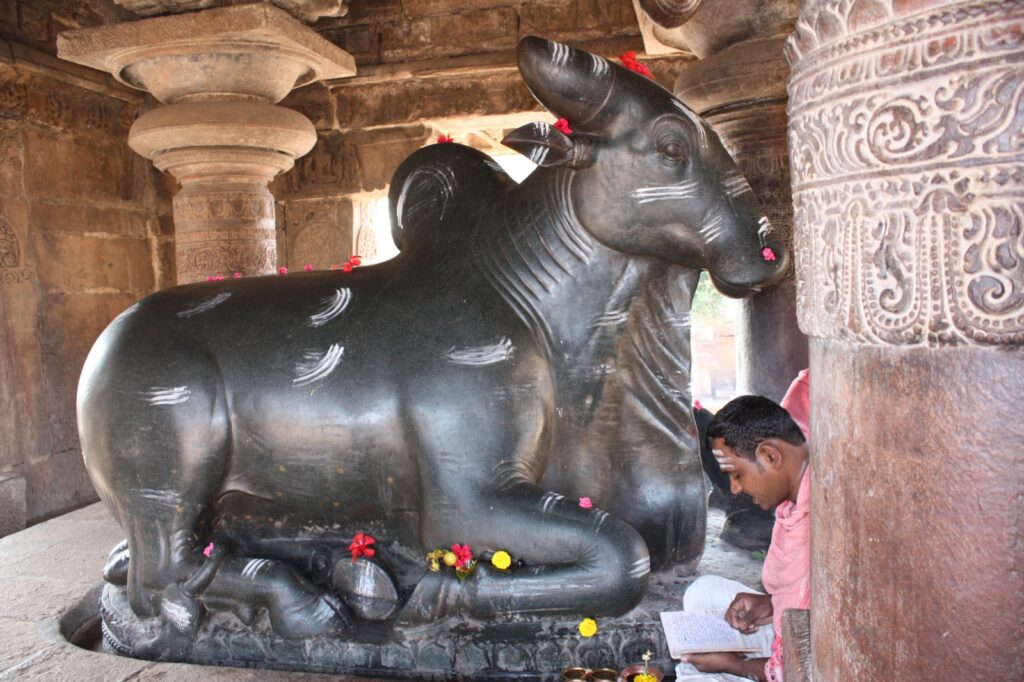 Nandi in Shrine Virupaksha temple Pattadakal