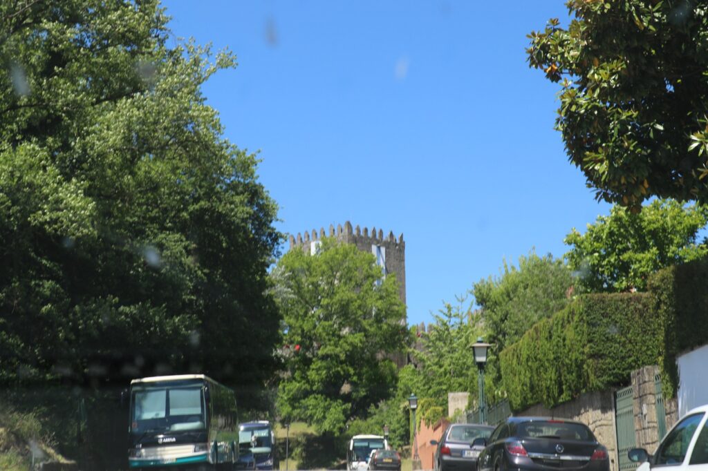 Parking near Guimaraes, walk uphill from here