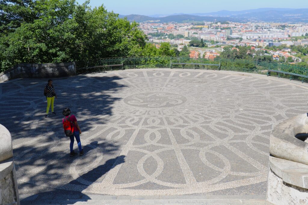 Portuguese pavement in front of stairs of Bom Jesus do Monte