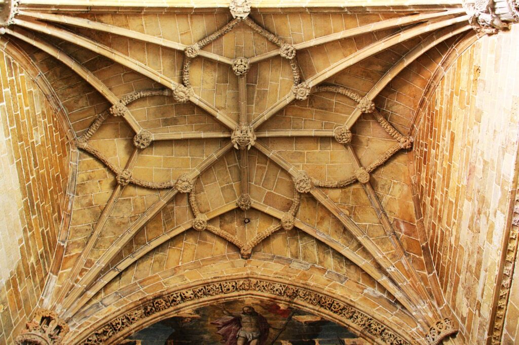 Ribbed vaulting overhead