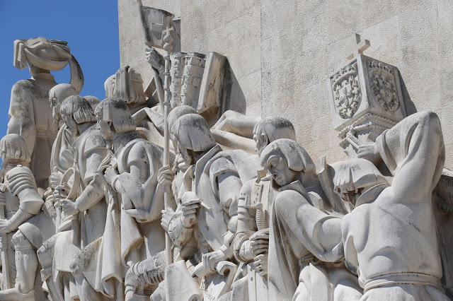 Sculpted figures on Discoveries Monument by Indrani