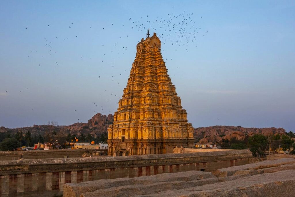 Sunset View of Virupaksha Temple in Hampi