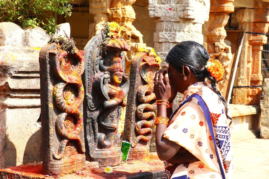 Tulasi Shrine – considered a manifestation of the Goddess Lakshmi