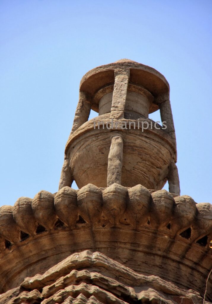Unique kalasha (pot) on the temple top of temple 1