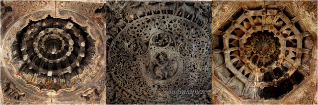 Intricately carved in various designs - Veera Narayana Temple Ceilings