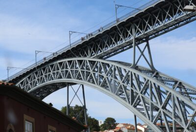 Viewers on Upper deck of Dom Luís I Bridge Porto