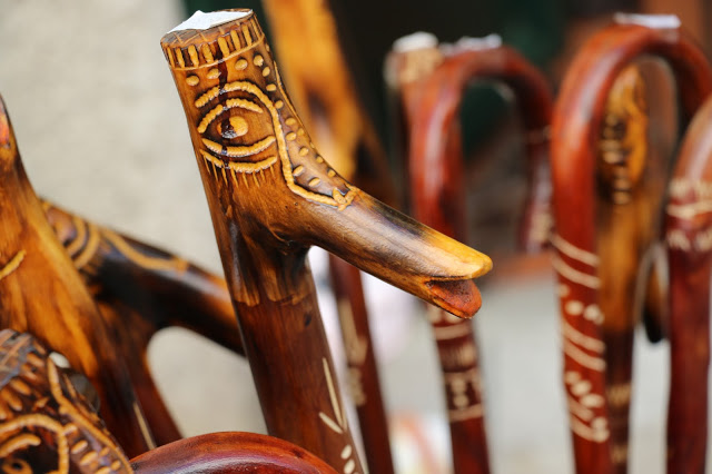 Hand carved walking stick