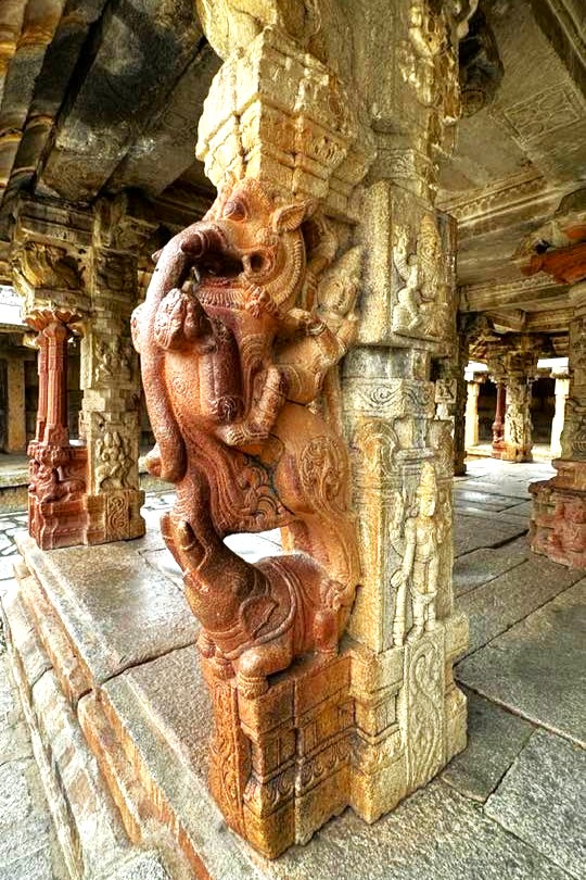 Yali Sculpted Pillars - History of Bhoganandishwara Temple by Indrani Ghose