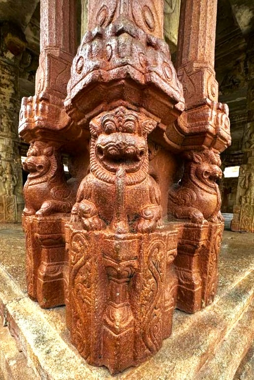 Yali sculptures in Kalyana Mantapa