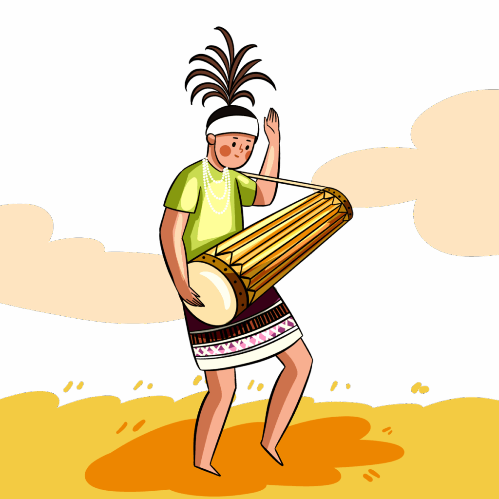 wangala festival hand drawn character